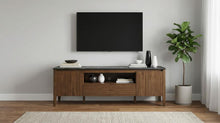 Bradley 63-inch 2-Door SmartTop TV Stand – Smokey Grey / Dark Brown