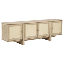 Kailani 79-inch 4-door Cane TV Stand Media Console – Beige Oak