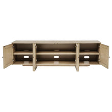Kailani 79-inch 4-door Cane TV Stand Media Console – Beige Oak