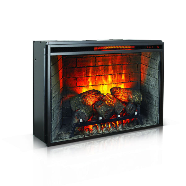 33" Fireplace Insert With Door Sensor Black