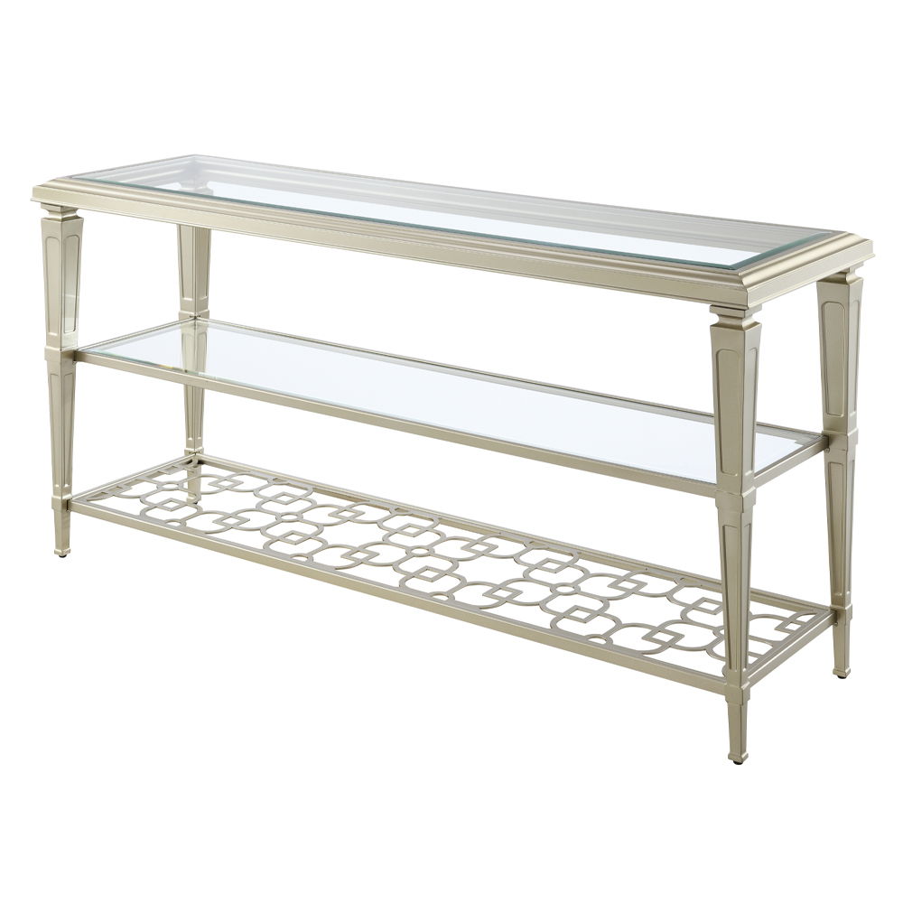 Zaba - End Table - Glass Top & Silver