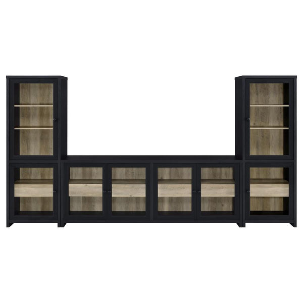 Denison 3-piece Entertainment Center 79-inch TV Stand – Black