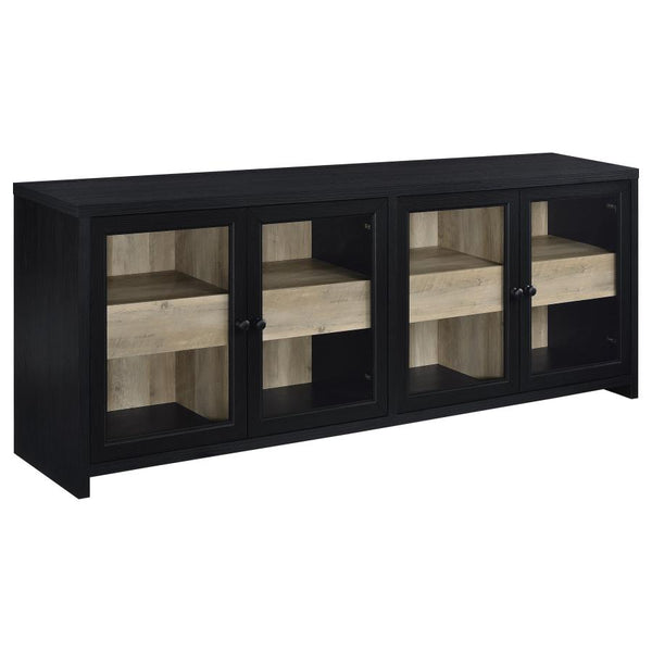 Denison 79-inch 4-door TV Stand Media Console – Black