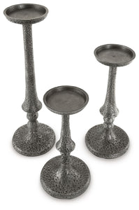 Eravell - Pewter Finish - Candle Holder Set (Set of 3)