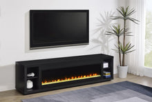 Deiter 79-inch TV Stand Fireplace Media Console – Black