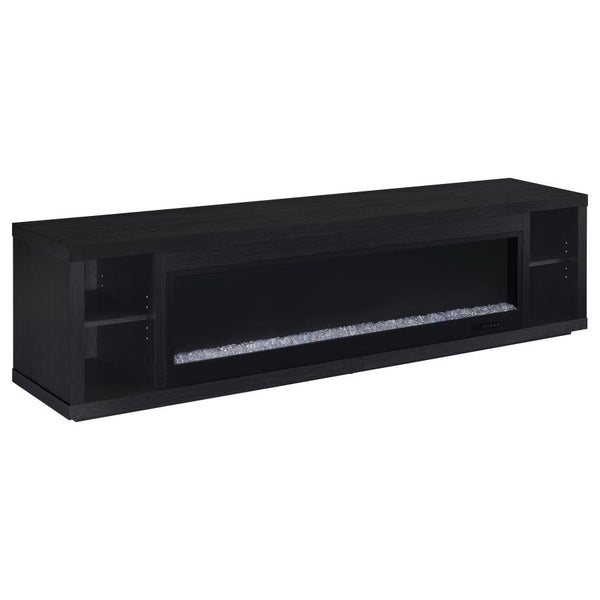 Deiter 79-inch TV Stand Fireplace Media Console – Black