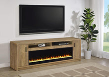 Eddy 79-inch 2-door TV Stand Fireplace Media Console – Mango