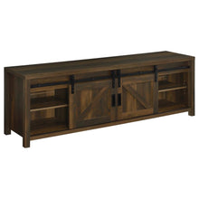 Enfield 71-inch TV Stand Fireplace Media Console – Dark Pine