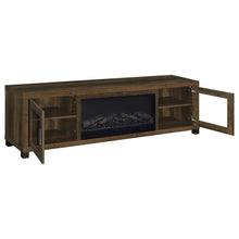Havering 71-inch TV Stand Fireplace Media Console – Dark Pine