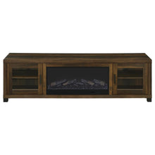 Havering 71-inch TV Stand Fireplace Media Console – Dark Pine