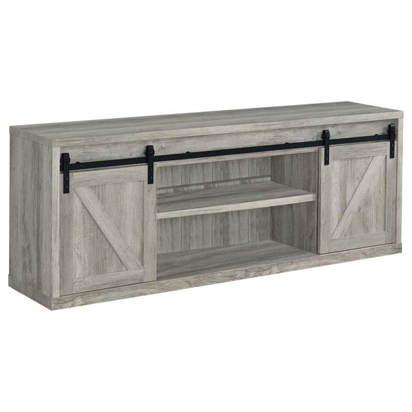 Brockton 2-door Engineered Wood 71-inch TV Stand – Grey Driftwood
