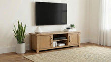 Beasley 2-Door 71-Inch Wood TV Stand Media Console – Golden Oak