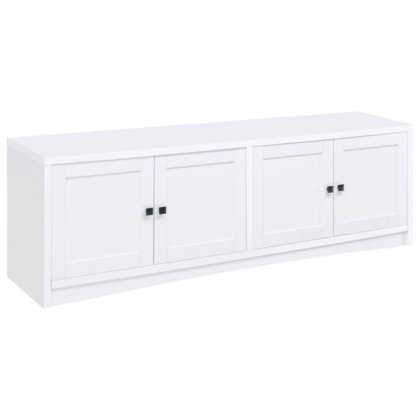 Laughlin 4-door Engineered Wood 78-inch TV Stand – White