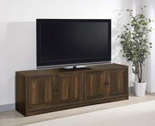 Laughlin 4-door Engineered Wood 78-inch TV Stand – Dark Pine