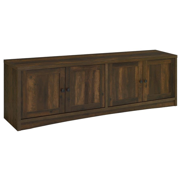 Laughlin 4-door Engineered Wood 78-inch TV Stand – Dark Pine