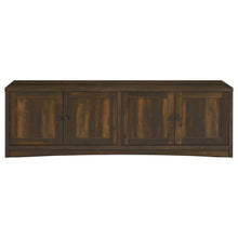 Laughlin 4-door Engineered Wood 78-inch TV Stand – Dark Pine