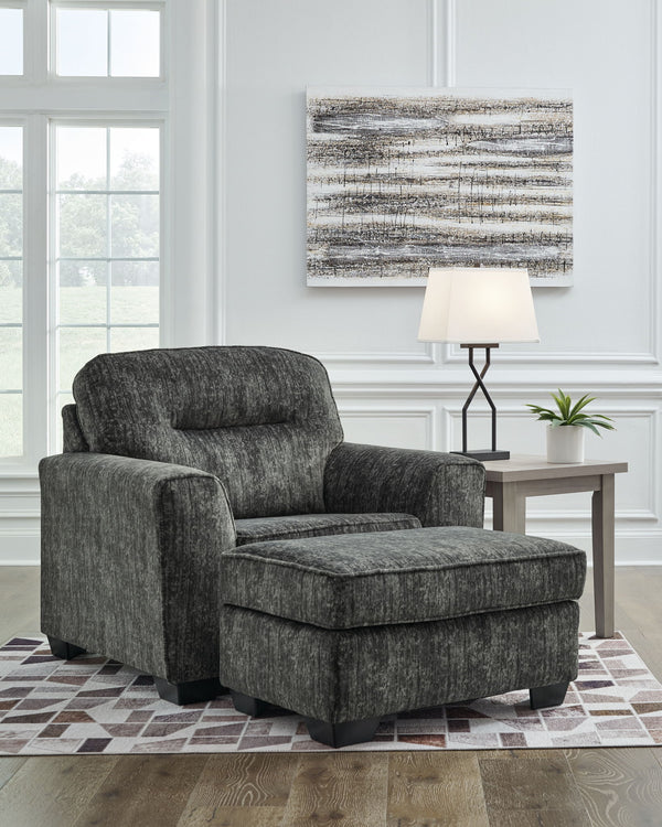 Lonoke 2 Pc. Chair And A Half, Ottoman Gunmetal