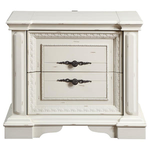 Evelyn - 2-Drawer Nightstand - Distressed White