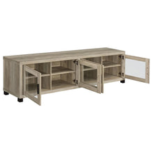 Sachin 4-door Engineered Wood 79-inch TV Stand – Distressed Pine