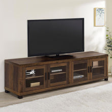 Sachin 4-door Engineered Wood 79-inch TV Stand – Dark Pine