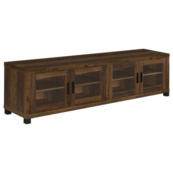 Sachin 4-door Engineered Wood 79-inch TV Stand – Dark Pine
