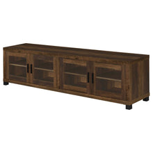 Sachin 4-door Engineered Wood 79-inch TV Stand – Dark Pine
