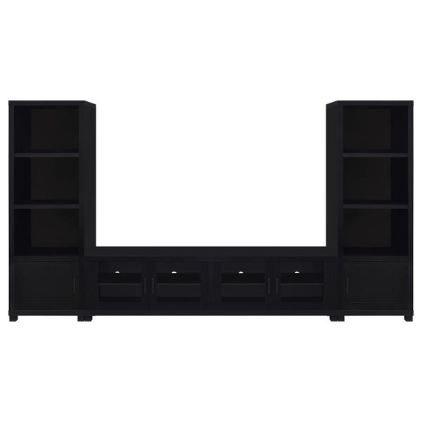 Sachin 3-piece Entertainment Center 79-inch TV Stand – Black