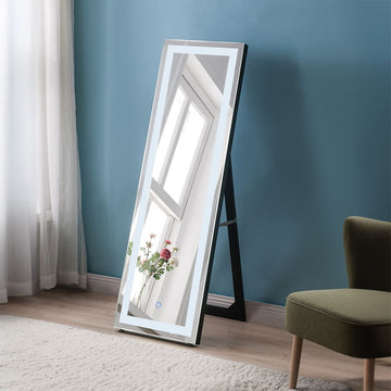 Dominic - Floor Mirror With LED - Mirrored