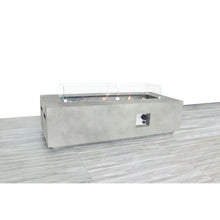 Rectangular Propane Fire Pit Table With Fiber Reinforcement And Adjustable Flame Control - Gray
