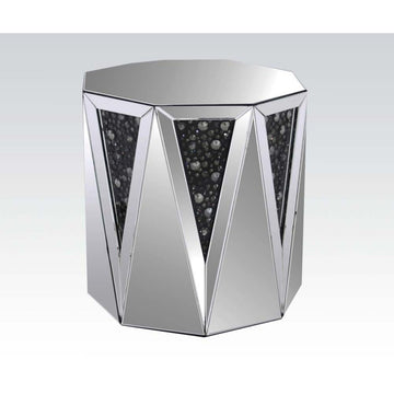 Nysa - End Table - Mirrored & Faux Crystals