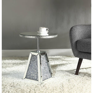Noralie - Accent Table - Mirrored & Faux Diamonds - 20"