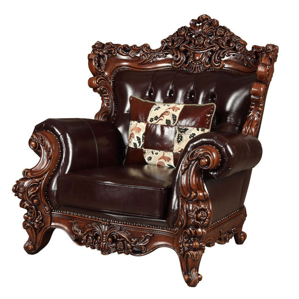 Forsythia Chair Espresso Top Grain Leather Match & Walnut