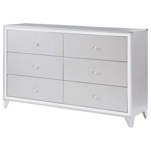 Larue - 6-Drawer Dresser - Silver
