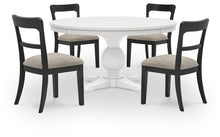 Greddinton - Round Dining Table Set - Black Chairs