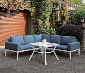 Sharon - Patio Sectional - White / Blue