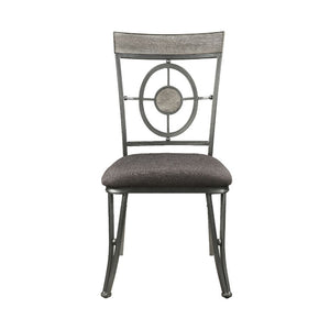 Landis - Side Chair (Set of 2) - Brown Fabric & Gunmetal