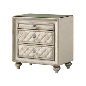 Lucienne - Nightstand - Beige Velvet