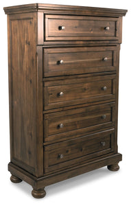 Flynnter - Medium Brown - Five Drawer Chest