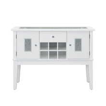 Elizaveta - Server - Faux Crystal Diamonds & White High Gloss