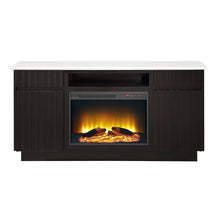 Jaramillo - Server With Fireplace - Engineered Marble & Rustic Espresso