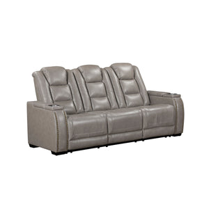 Breckenridge II - Sofa With Power Headrest & Footrest - Light - Gray