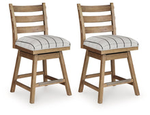 Ridgester - Upholstered Swivel Barstool (Set of 2) - Light Brown