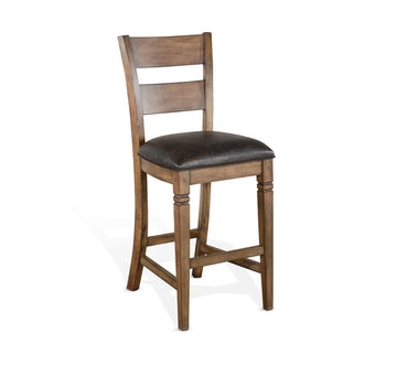 Doe Valley - Bar Ladderback Barstool, Cushion Seat (Set of 2) - Buckskin