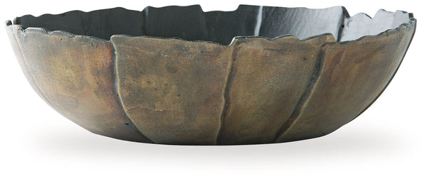 Aidman Bowl Black / Antique Gold Finish