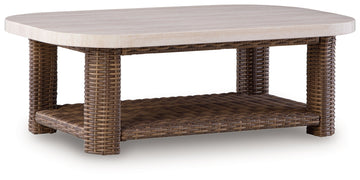 Dolan Creek - Rectangular Cocktail Table - Beige / Brown