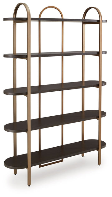 Brentmour - Bookcase - Brown / Gold Finish