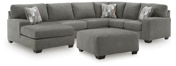 Clarington 2 Pc. 3-Piece Sectional And Oversized Ottoman Greystone