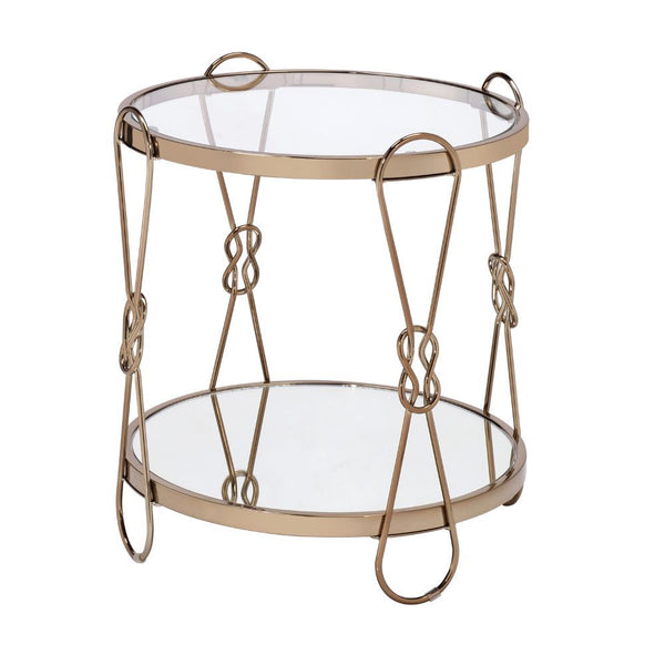 Zekera End Table Mirrored & Champagne