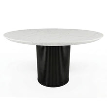 Jaramillo - Round Dining Table With Engineered Marble Top - Engineered Marble Top & Black