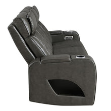 Taddeo - Power Motion Sofa With Power Headrest, USB, Wireless Charger, LED & Reading Light - Dark Gray
